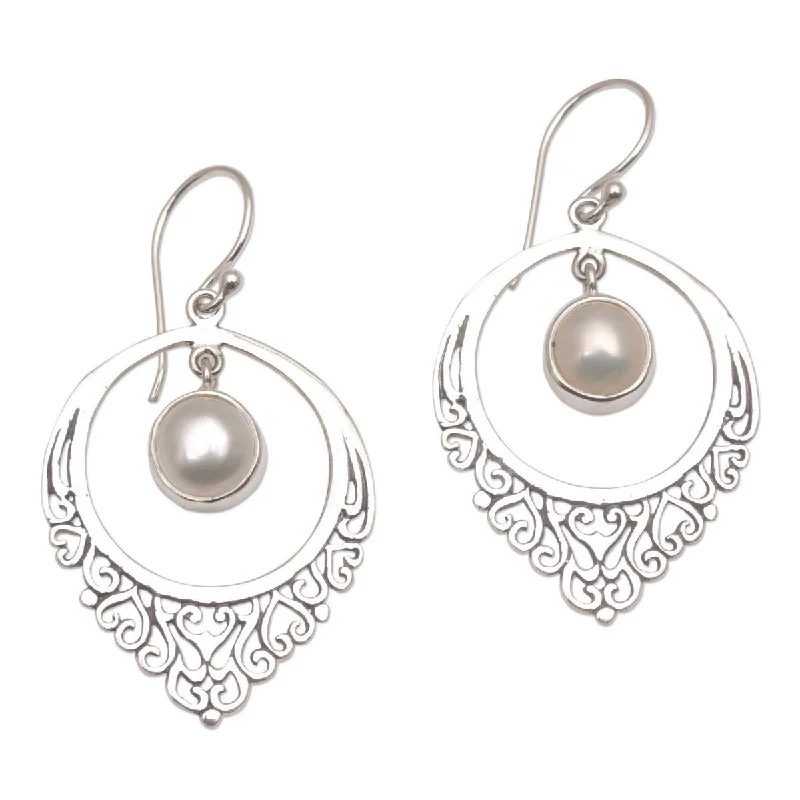 NOVICA Fair Daydream, Cultured pearl dangle earrings - 1.8*1.1