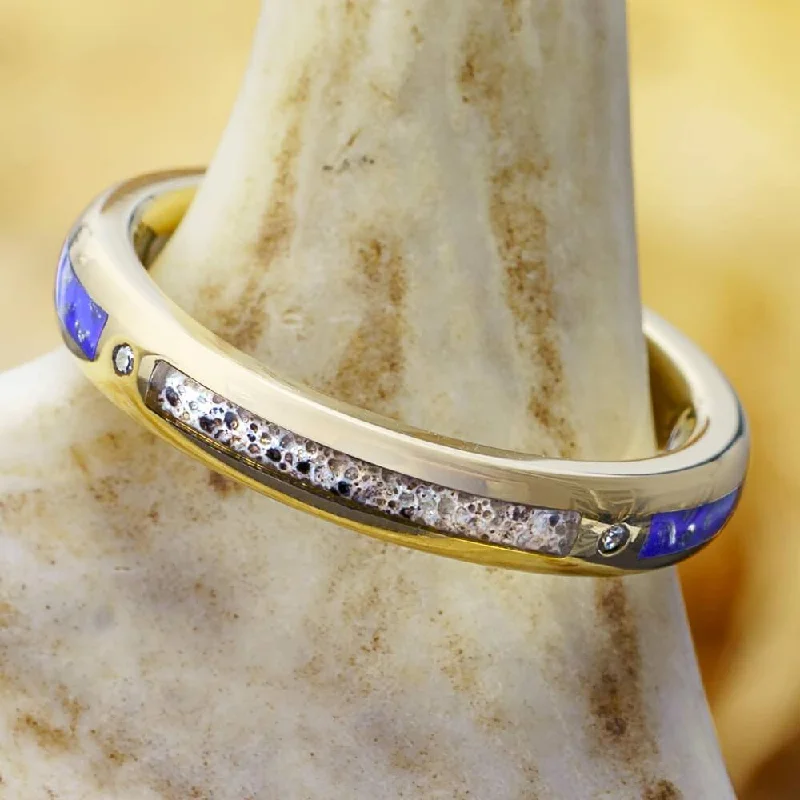 Diamond Wedding Band with Stardust & Antler Inlays