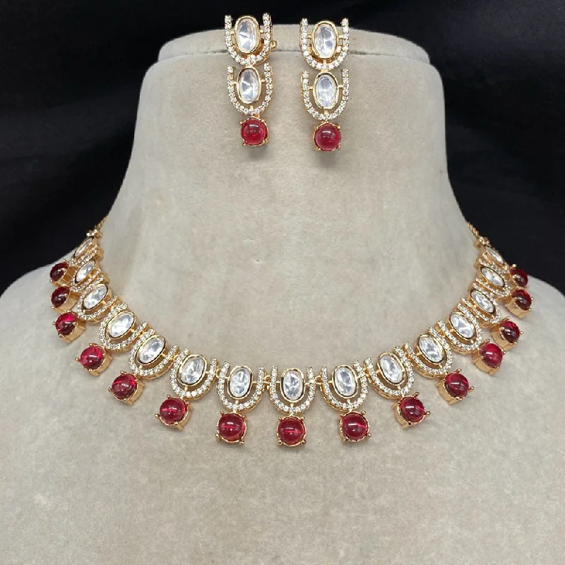 Royal Kundan Jewellery Gold Plated Polki Kundan Necklace Set