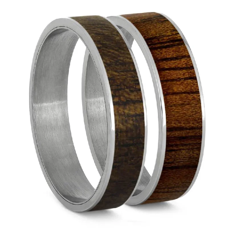 Koa Wood Inlay Components for Modular Rings