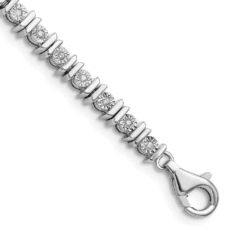 .50 Cttw Classic Illusion Diamond Tennis Bracelet in Silver - 7 Inch