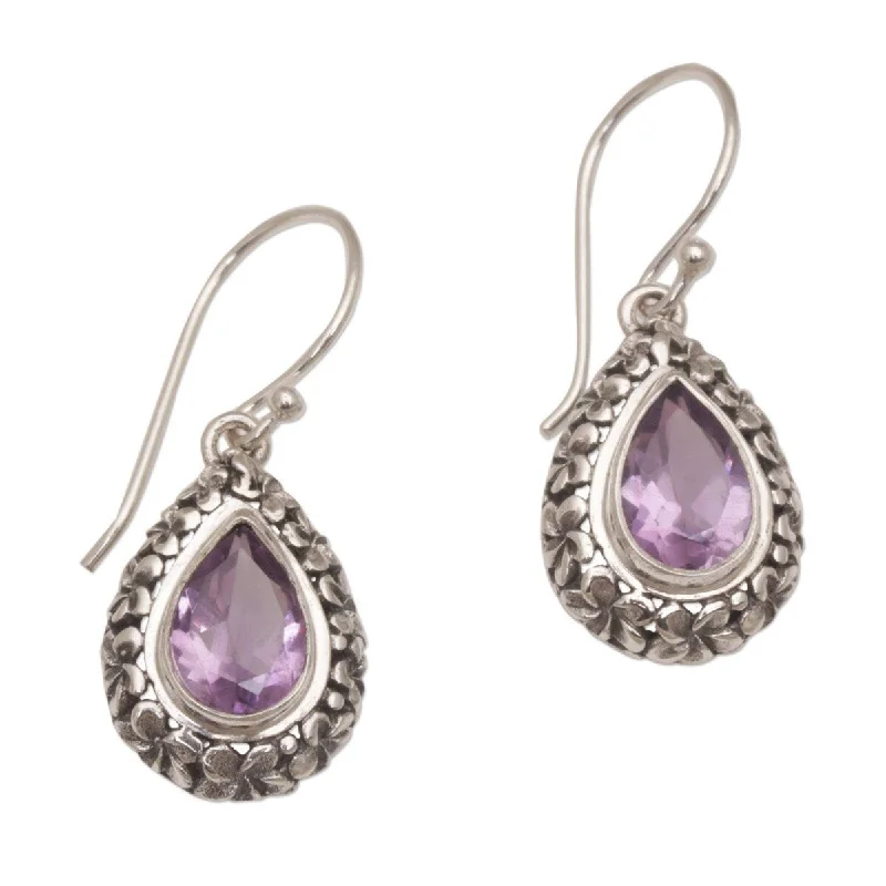 NOVICA Jepun Lilac, Amethyst dangle earrings - 1.1*0.5