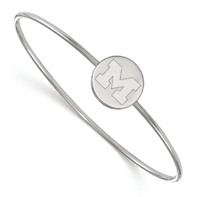 Sterling Silver University of Michigan Logo Bangle, 7 Inch