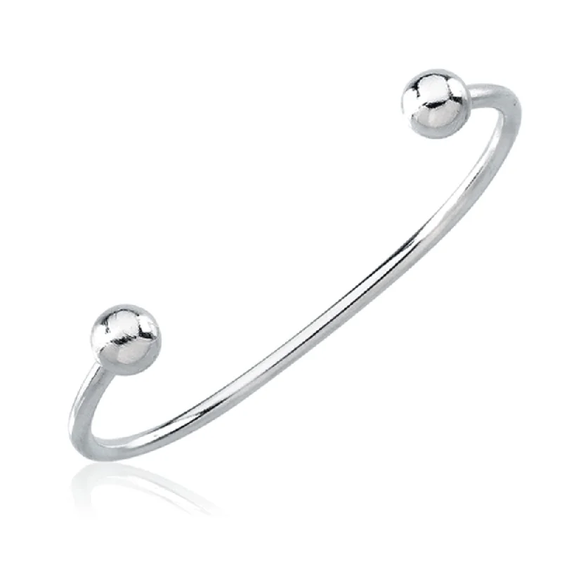 Sterling Silver Ball Cuff Bracelet