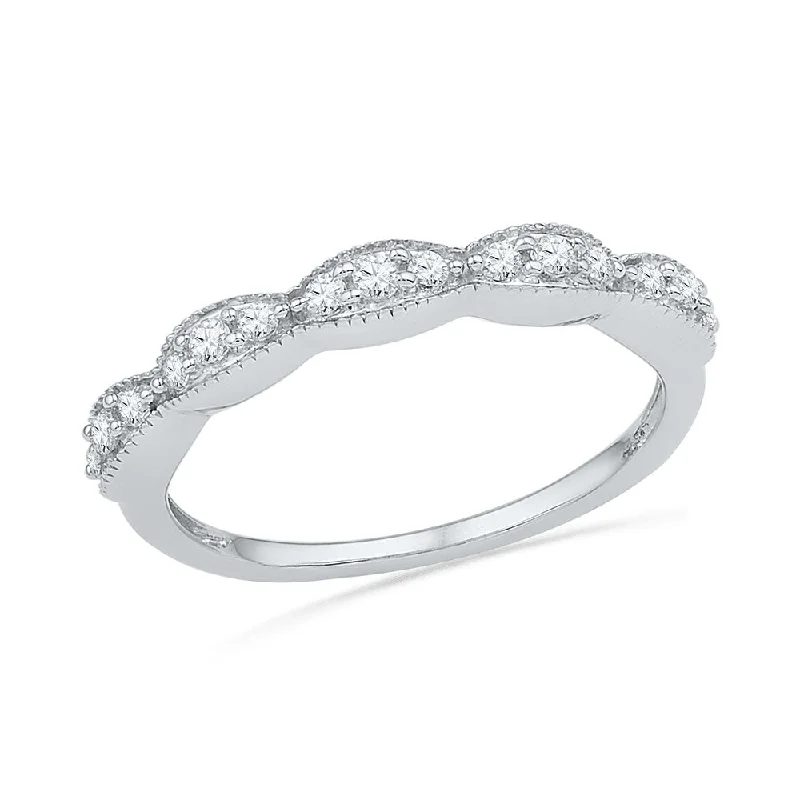 Women's Diamond Wedding Band With Milgrain Edges