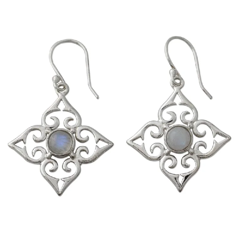 Handmade Four Seasons Rainbow Moonstone Earrings (India)