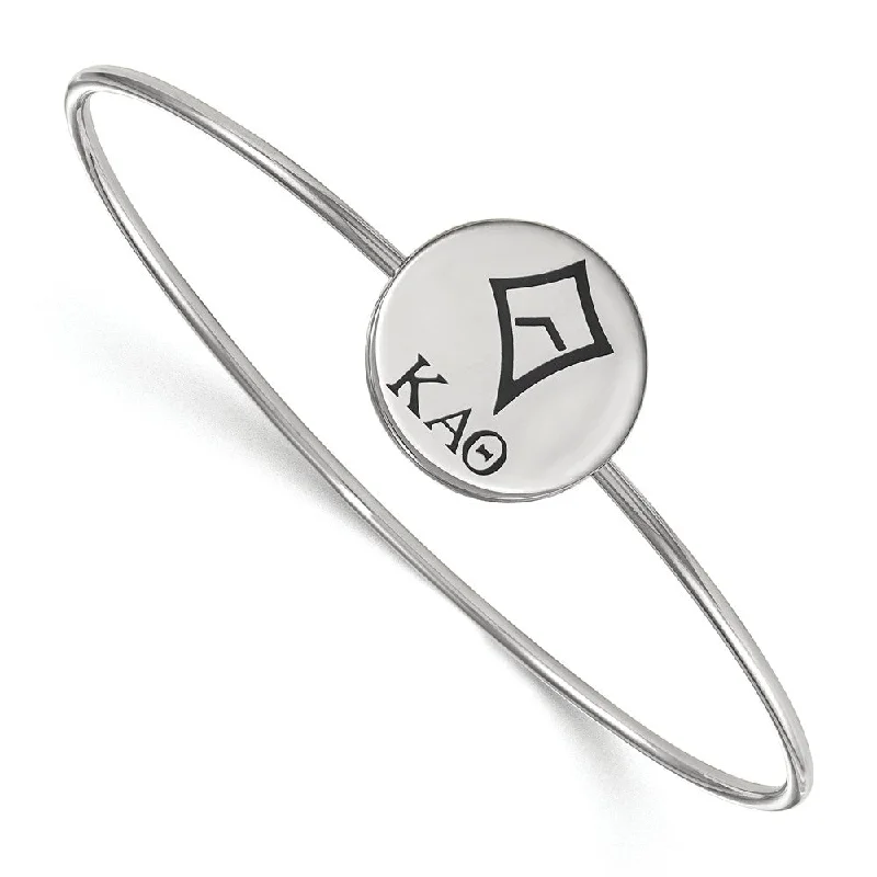 Sterling Silver Kappa Alpha Theta Enamel Kite Bangle - 8 in.