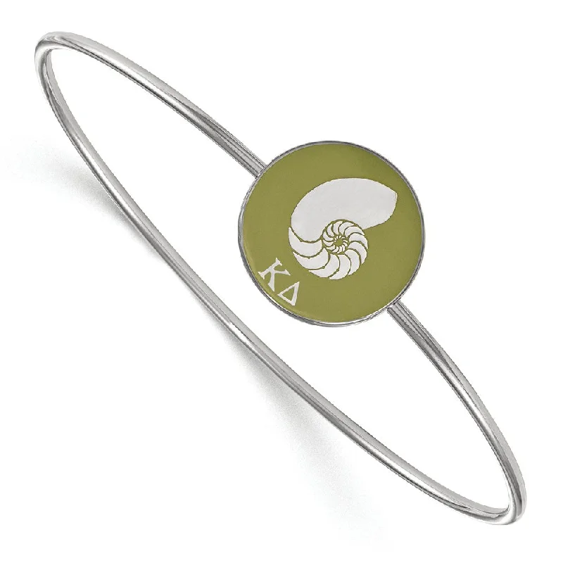 Sterling Silver Kappa Delta Enamel Bangle - 6 in.