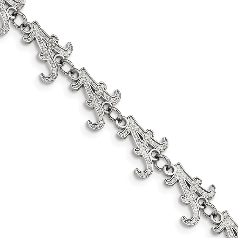 Stainless Steel University of Alabama Link Bracelet, 7 to 8.5 Inch