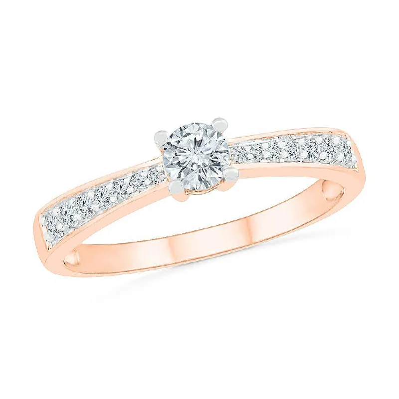 Diamond Engagement Ring with Reverse Tapered Band