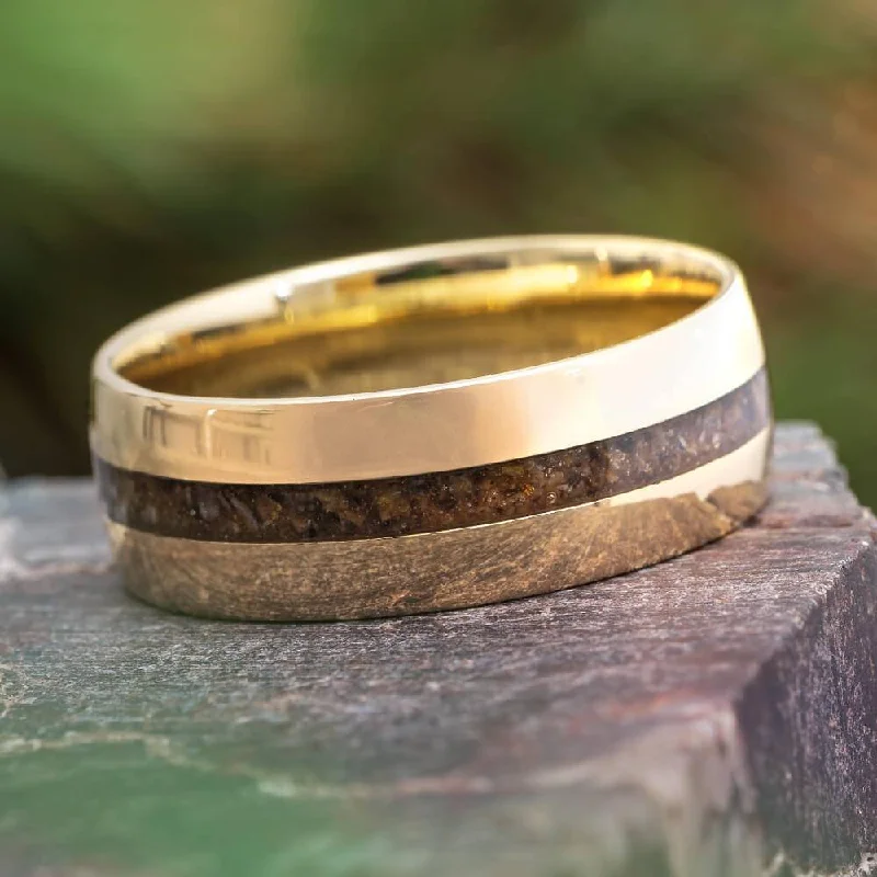 Genuine Fossilized Dinosaur Wedding Band