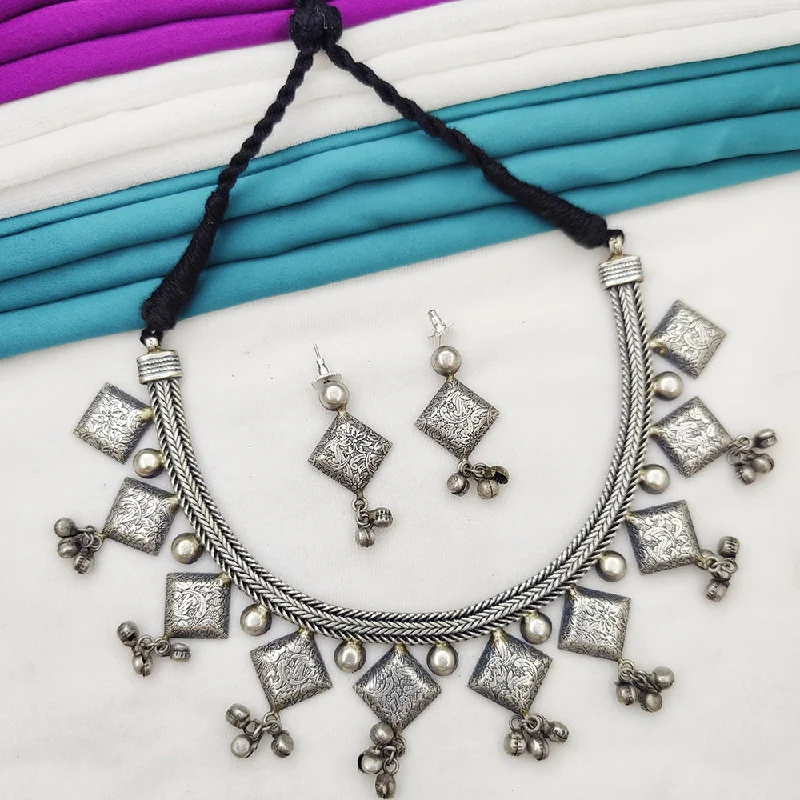 Fancyla Oxidised Plated Necklace Set