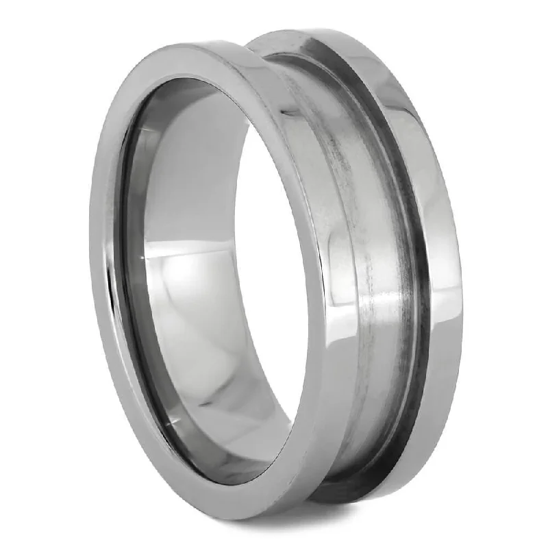 Modular Ring Core B, 8MM Titanium Ring with 1.5MM Edges