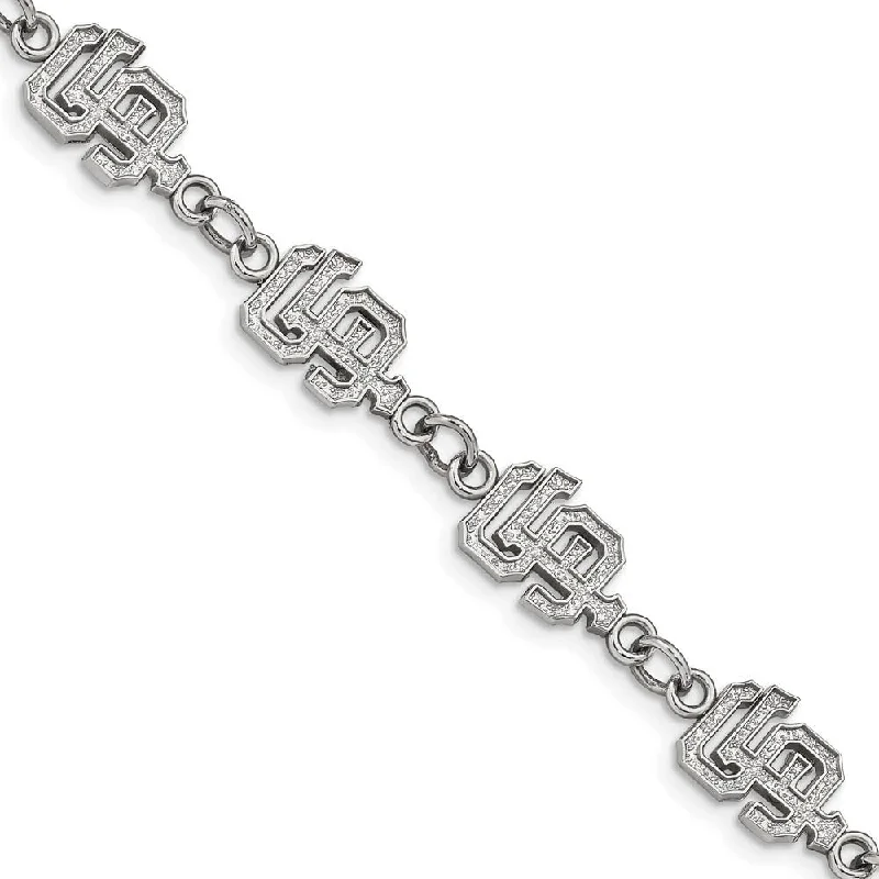 Stainless Steel MLB San Francisco Giants Link Bracelet, 7 to 8.5 Inch