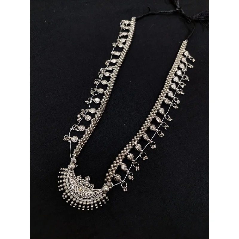 Akruti Collection Oxidised Plated Long Necklace Set