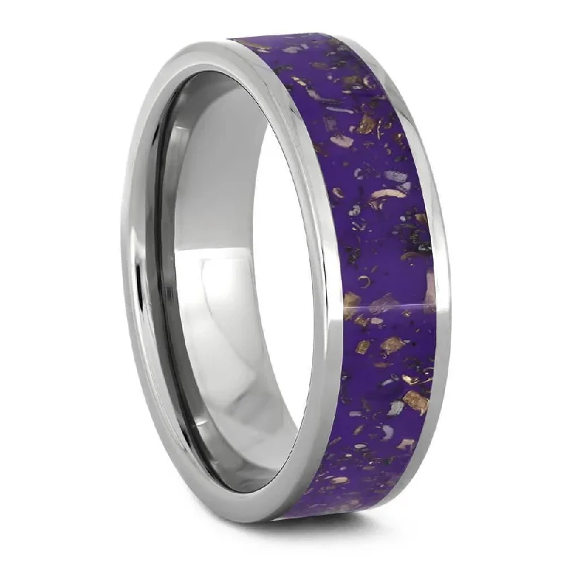 Purple Stardust™ Titanium Men's Wedding Band