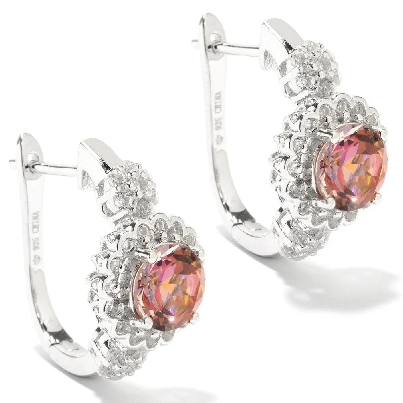 Sterling Silver Gemstone Topaz Hoop Earrings