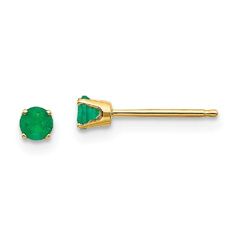 14k Yellow Gold Yellow Gold May Gemstone Stud Earrings (L-3 mm, W-3 mm)