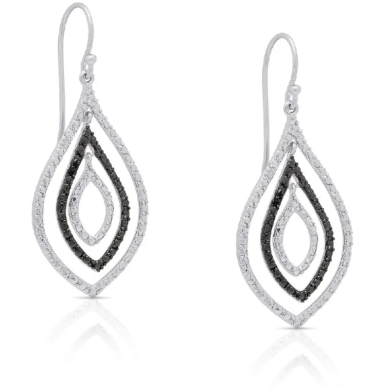 Finesque Sterling Silver Diamond Accent Dangle Earrings (I-J, I2-I3)