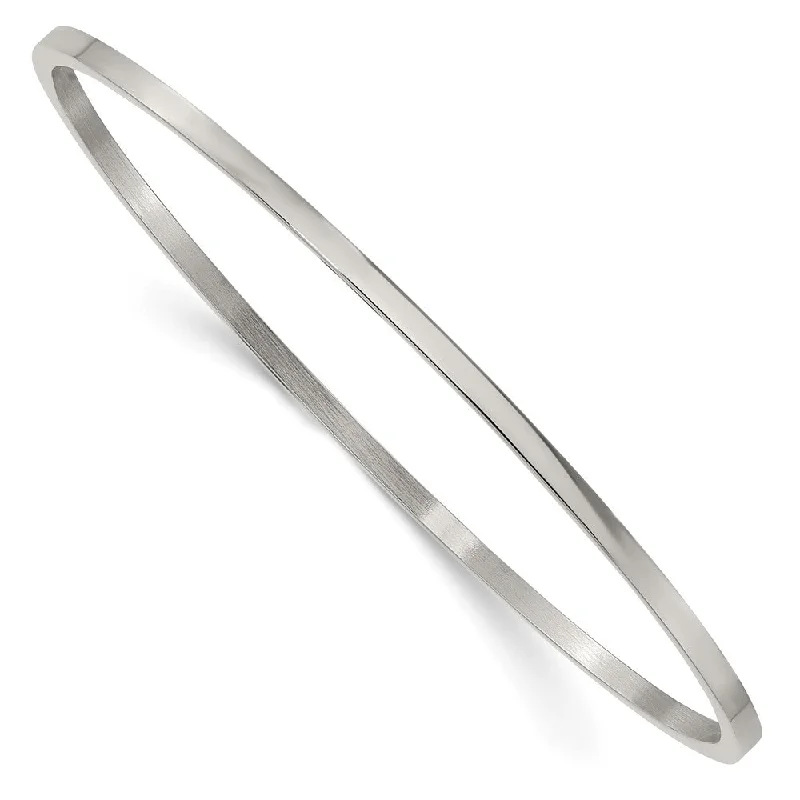 3mm Stainless Steel Classic Polished Flat Bangle Bracelet