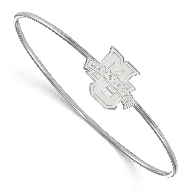 Sterling Silver Marquette University Bangle Slip on, 7 Inch