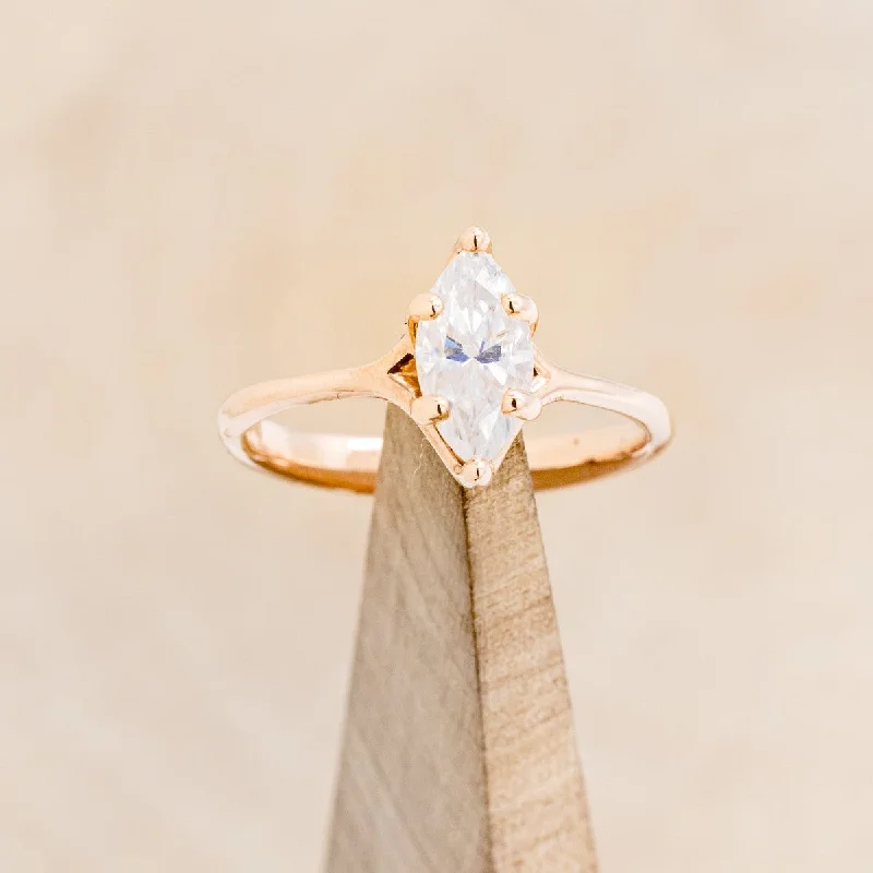 "TULIP" - MARQUISE CUT MOISSANITE SOLITAIRE ENGAGEMENT RING