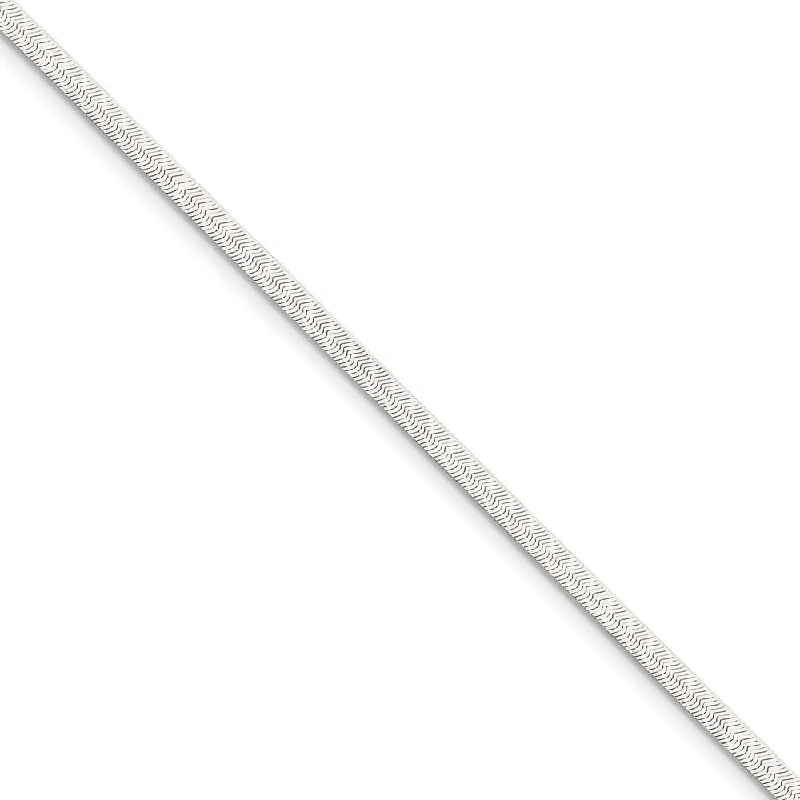 3mm, Sterling Silver Solid Herringbone Chain Bracelet