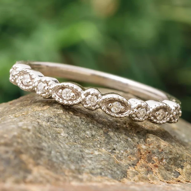 Vintage Style Diamond Wedding Band