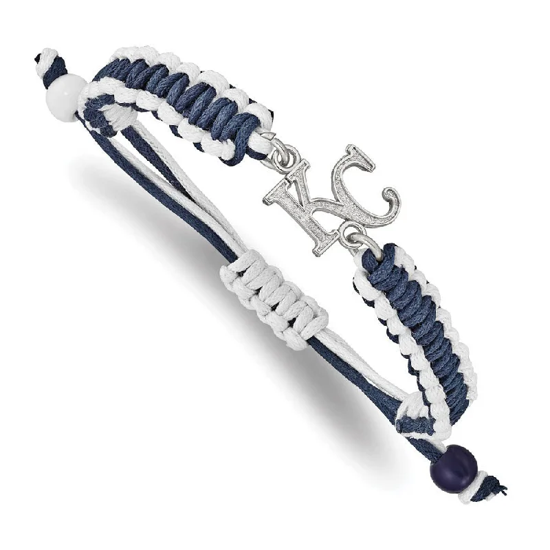 Stainless Steel MLB Kansas City Royals Adj Nylon Cord Bracelet, 9 Inch