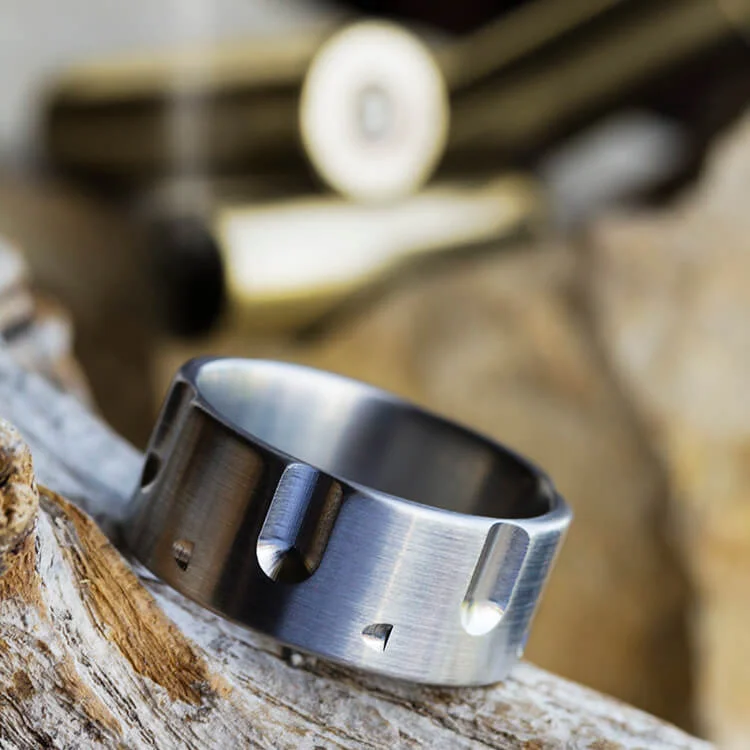 Revolver Ring, Titanium Band with Brushed Finish