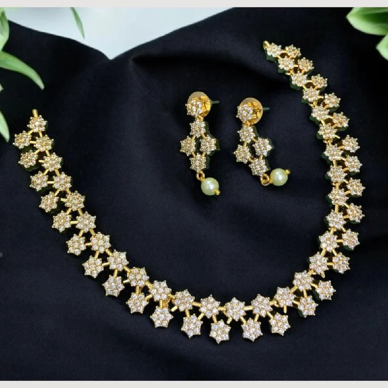 Sona Creation Gold Plated Austrian Stone Necklace Set