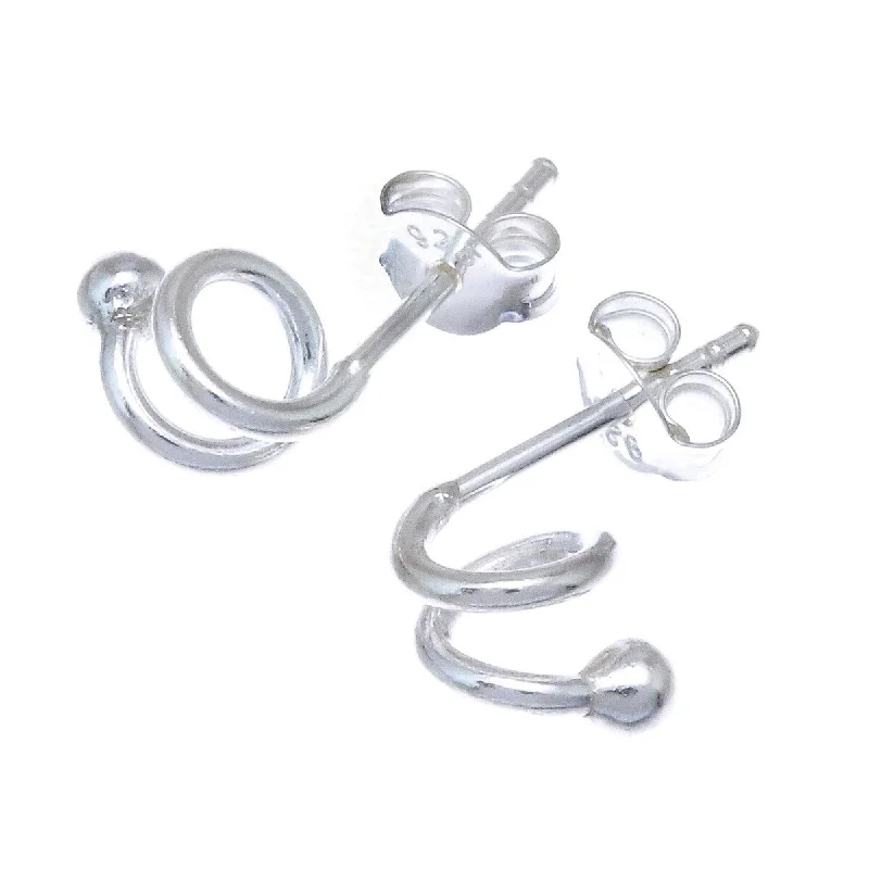 NOVICA Swirling Strand, Sterling silver stud earrings - 0.4L*0.4W