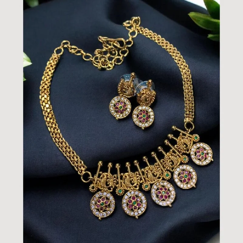 Sona Creation Gold Plated Austrian Stone Necklace Set