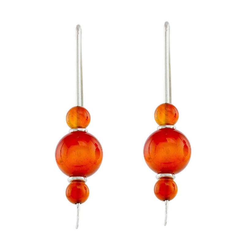 NOVICA Sweet Orange, Agate drop earrings - 1.5*0.3