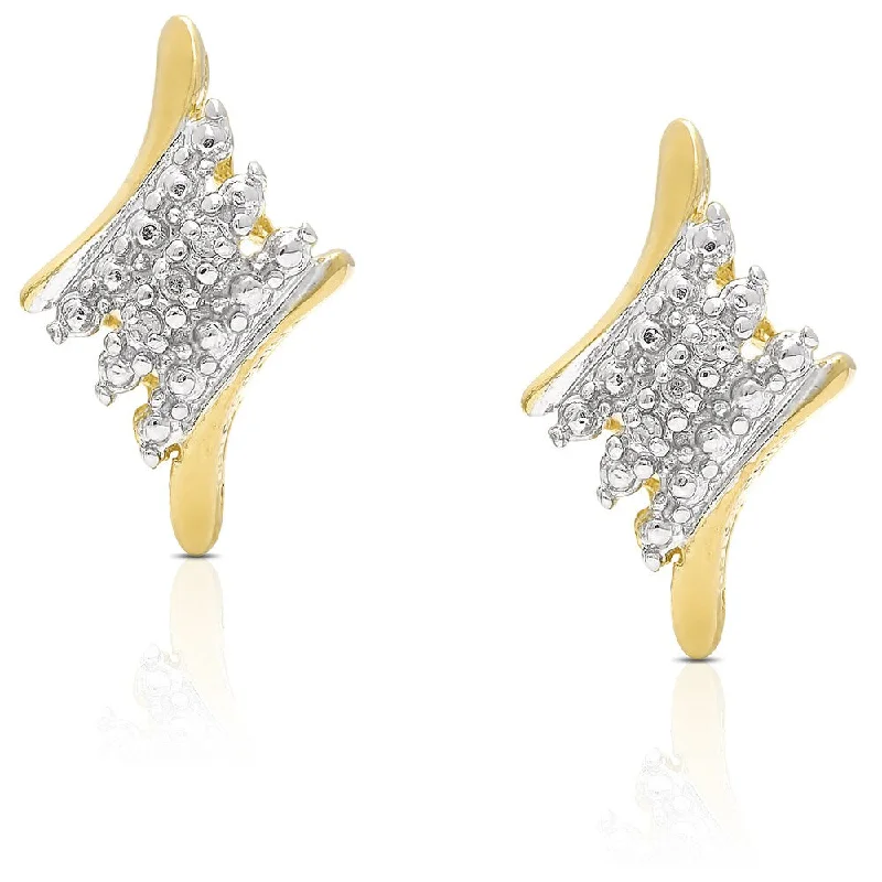 Finesque Gold Over Sterling Silver Diamond Accent Stud Earrings