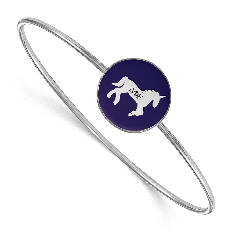 Sterling Silver Delta Phi Epsilon Enamel Bangle - 8 in.