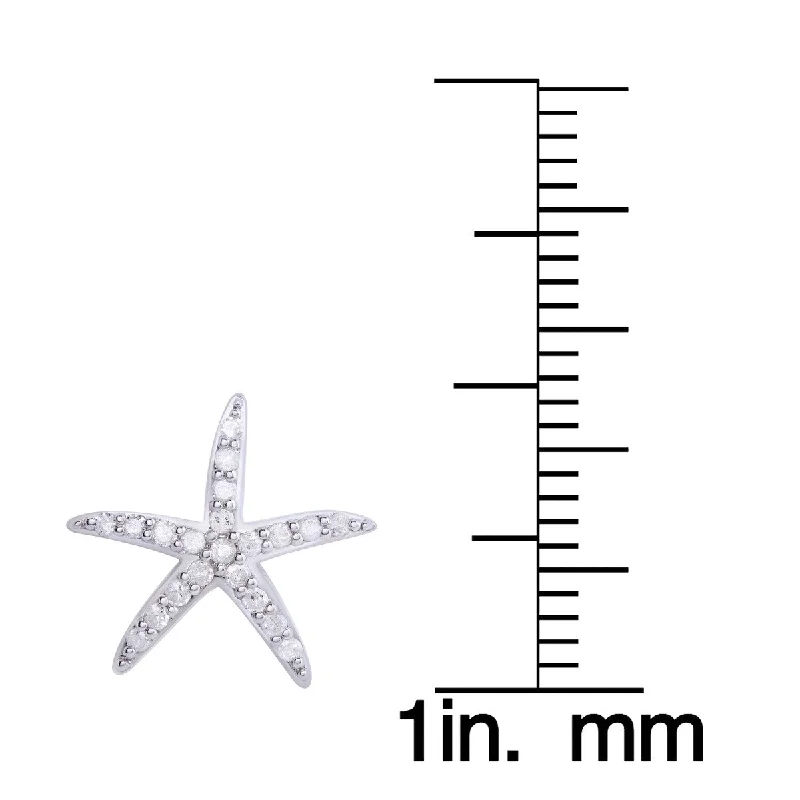 Victoria Townsend .925 Sterling Silver 1/5Ct Diamond Starfish Stud Earrings