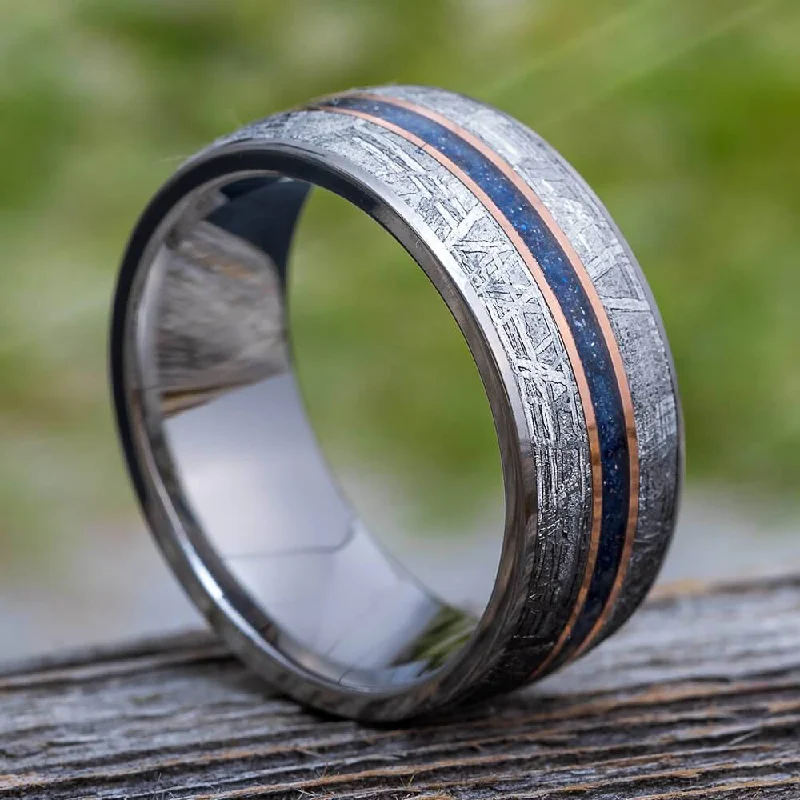 Meteorite & Goldstone Men's Wedding Band