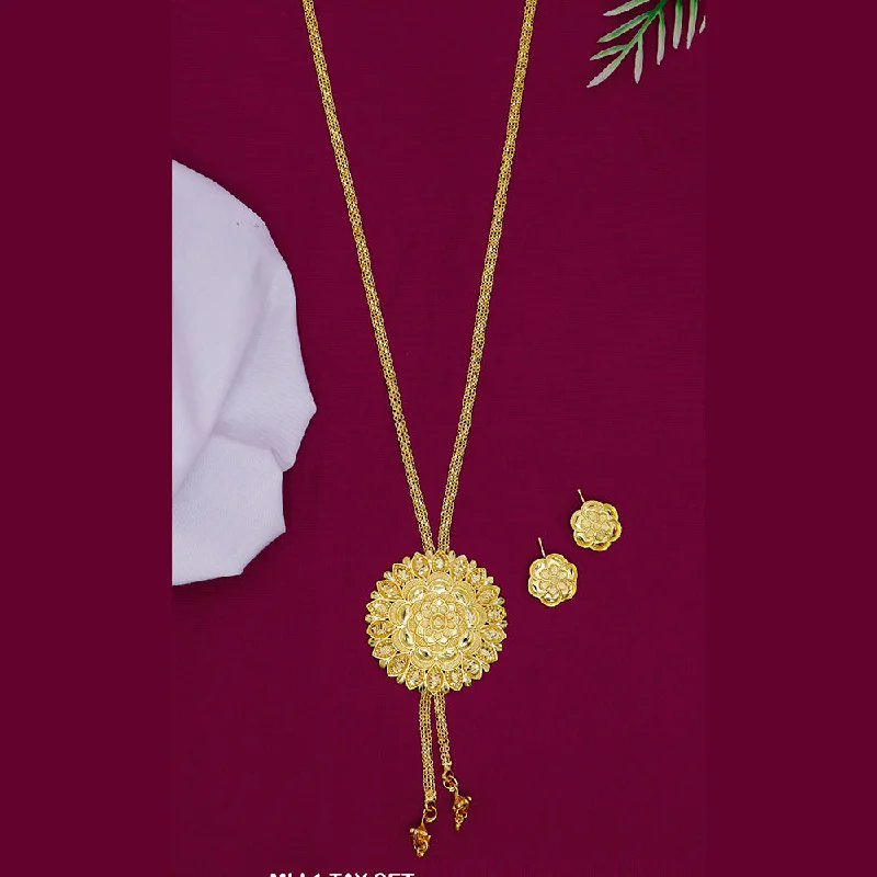 Mahavir Gold Plated Long Necklace Set