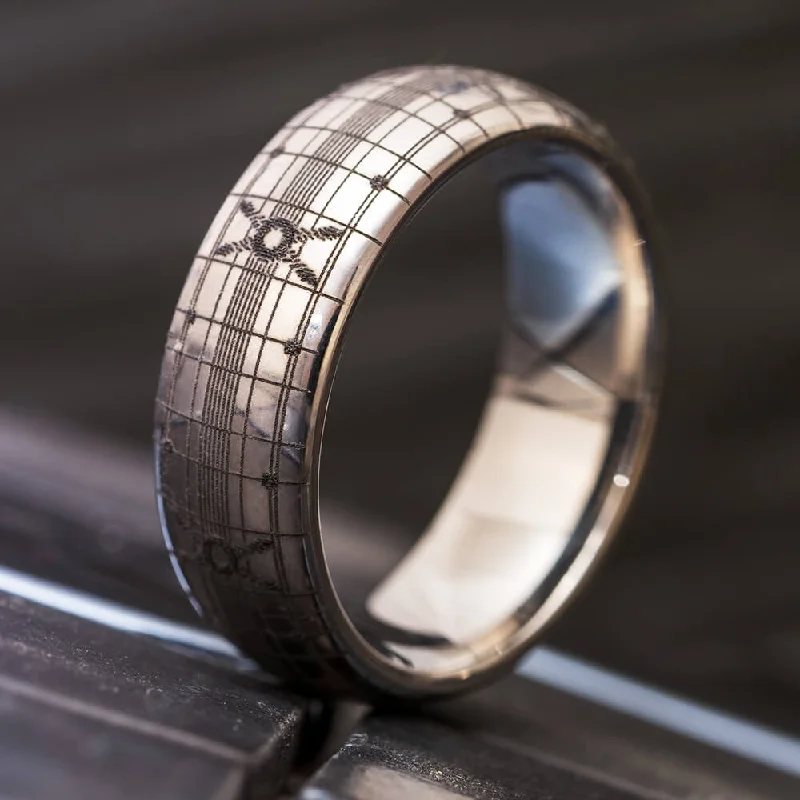 Titanium Wedding Band With Intricate Engraving