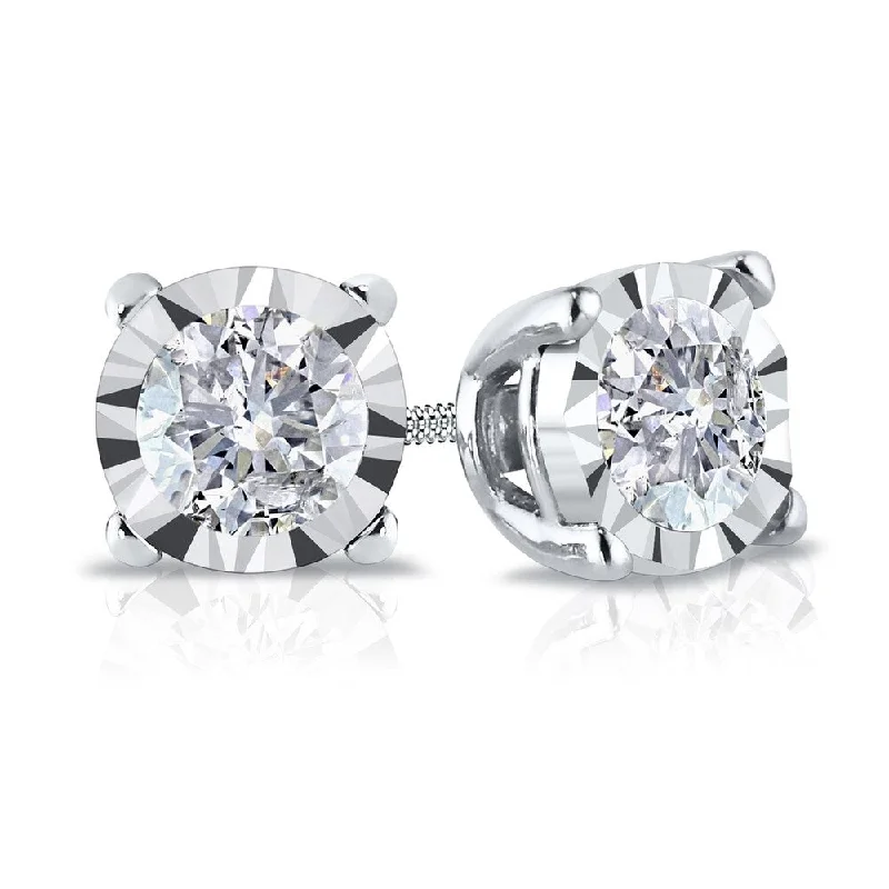 Auriya 14k Gold 1/2ct TDW Round Diamond Stud Earrings