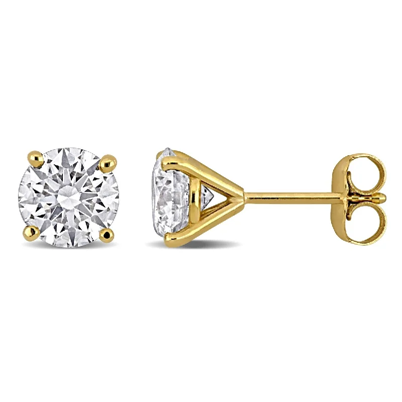 Created Forever 2ct TW Lab-Grown Diamond Stud Earrings in 14k Yellow Gold