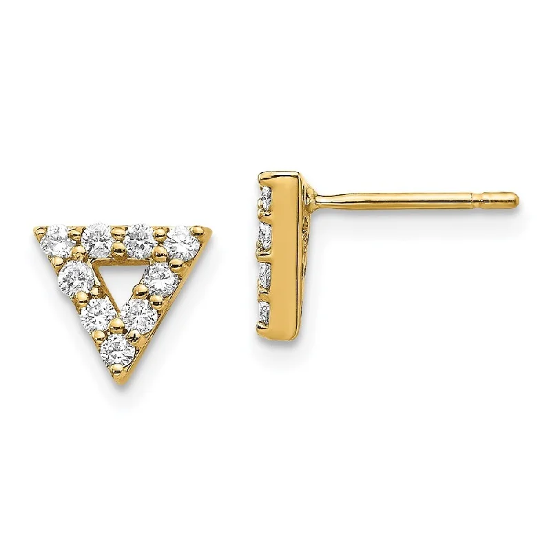 14k Yellow Gold Diamond Earrings (L-8 mm, W-8 mm)