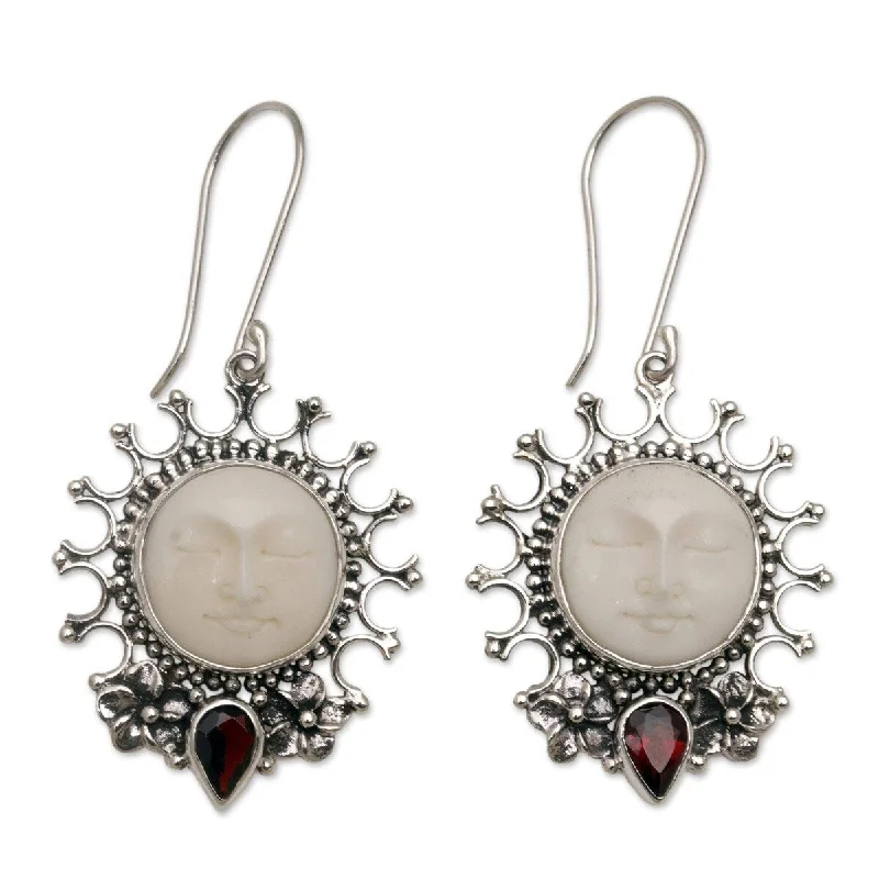 NOVICA Sunny Soul, Garnet dangle earrings - 2*0.8