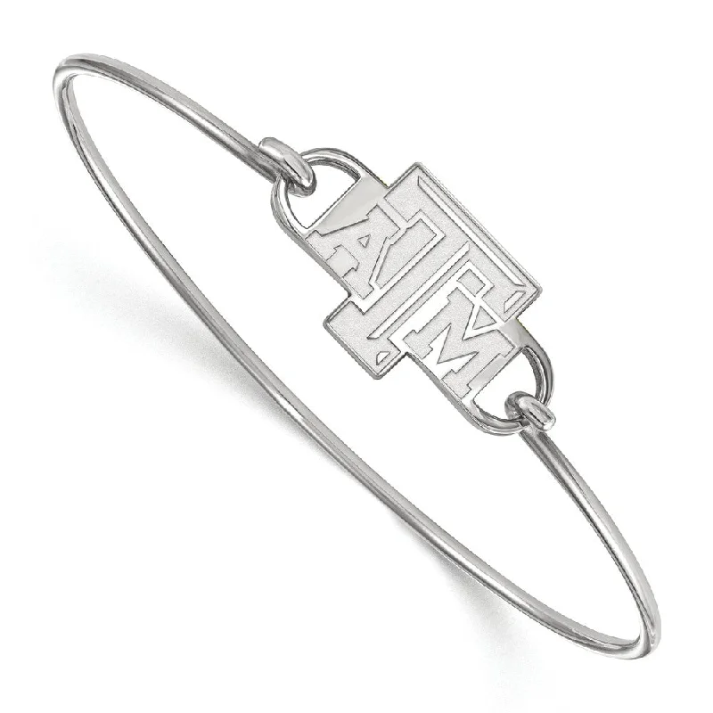 Sterling Silver Texas A&M University Small Bangle, 7 Inch